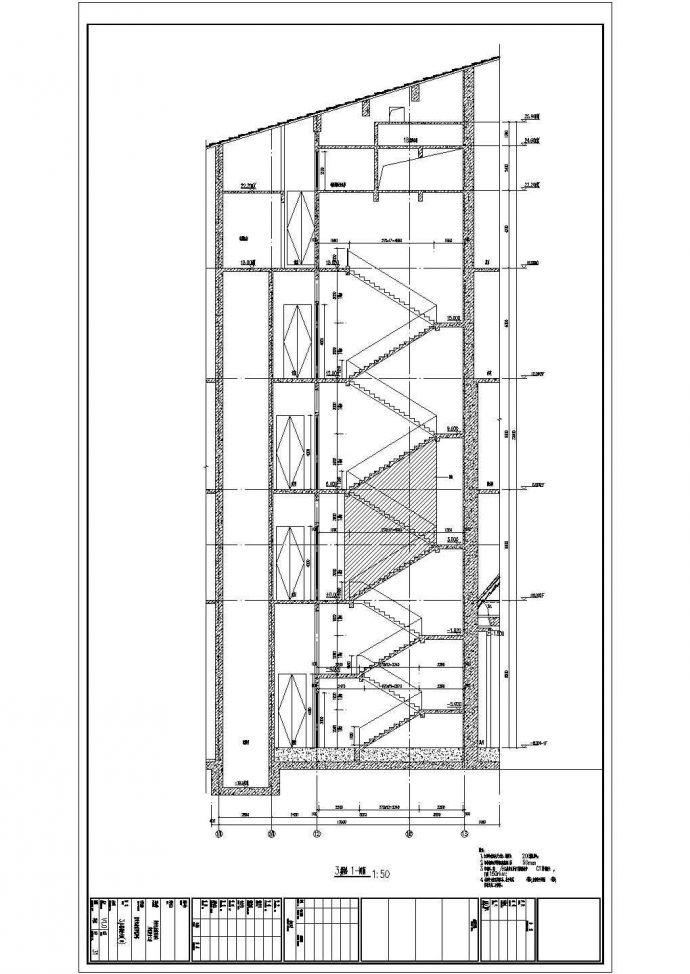 某长126米 宽60米 地下1地上3层17033.19平米战役纪念馆单体建筑施工图CAD楼梯放大图_图1