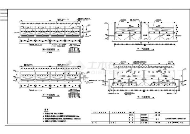 [内蒙古]某污水厂全套沉淀反应过滤池CAD给排水设计工艺图-图一