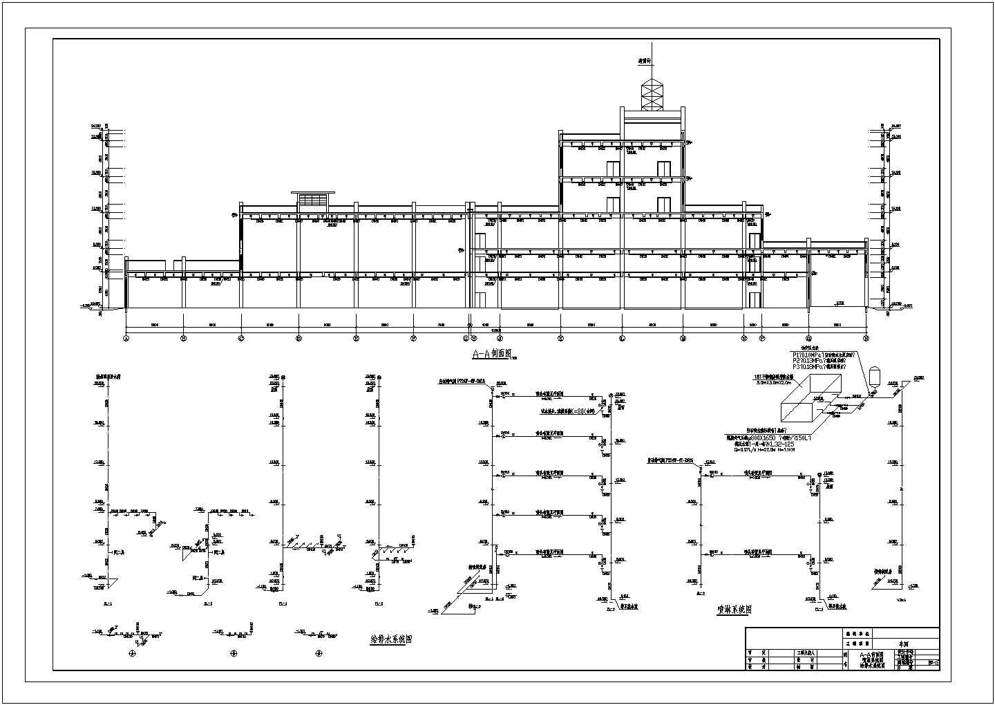 某厂房给排水和消防CAD完整设计详细全套图