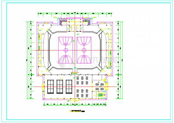 大型足球场灯光建筑设计CAD施工图-图一