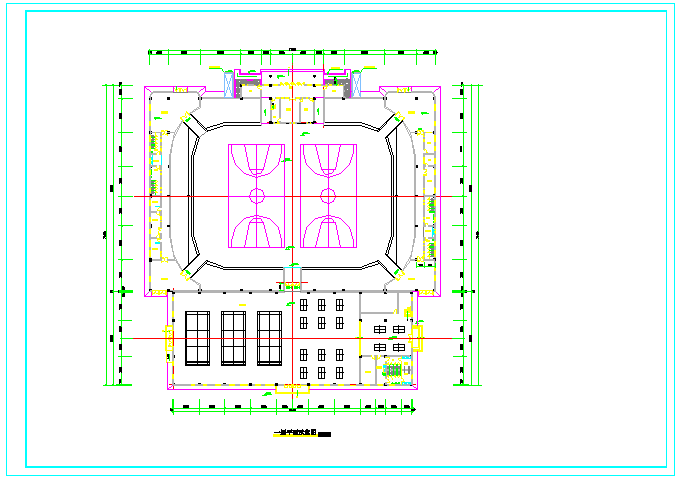 大型足球场灯光建筑设计CAD施工图_图1