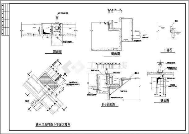 某A2O工艺污水处理厂图纸二沉池结构CAD设计图纸-图二