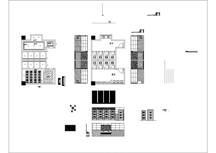 某KTV公共卫生间CAD室内装修设计图纸_图1