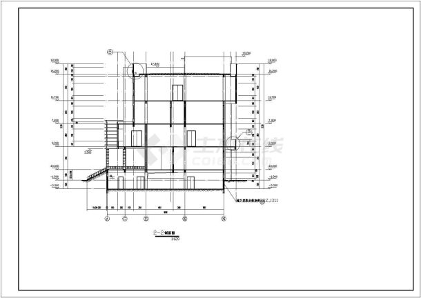 多层欧式食堂建筑设计施工图纸-图一