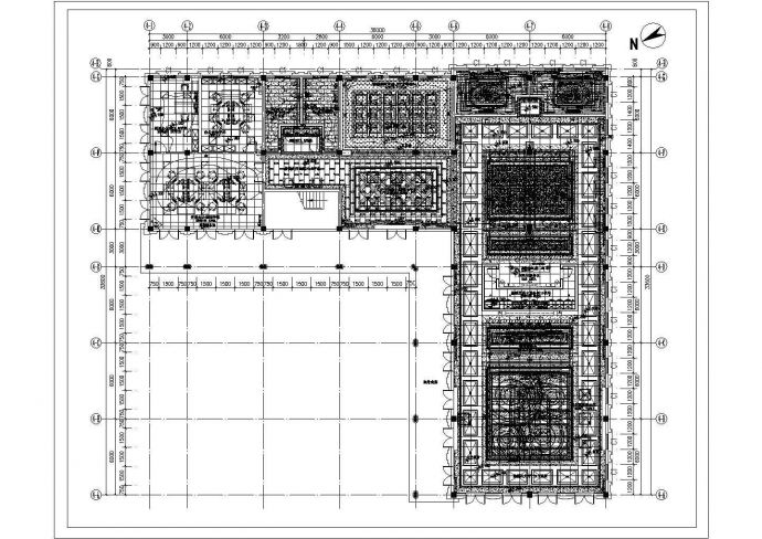 某蓝岸香舍售楼处平面部分CAD施工设计图_图1