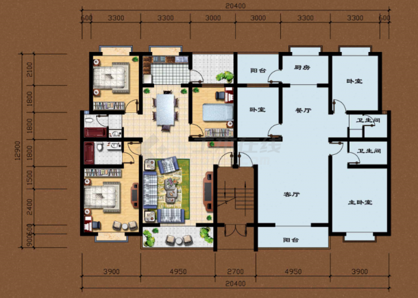 金康花园住宅规划设计总平面图带效果图-图二