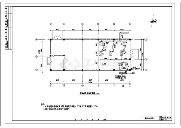 某3万吨污水处理厂初步设计鼓风机房CAD环保节点施工图-图一