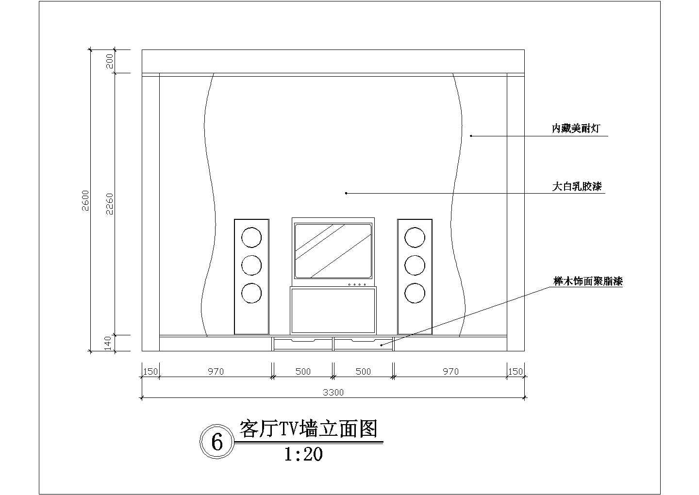某电视柜背景墙CAD详细完整构造设计图