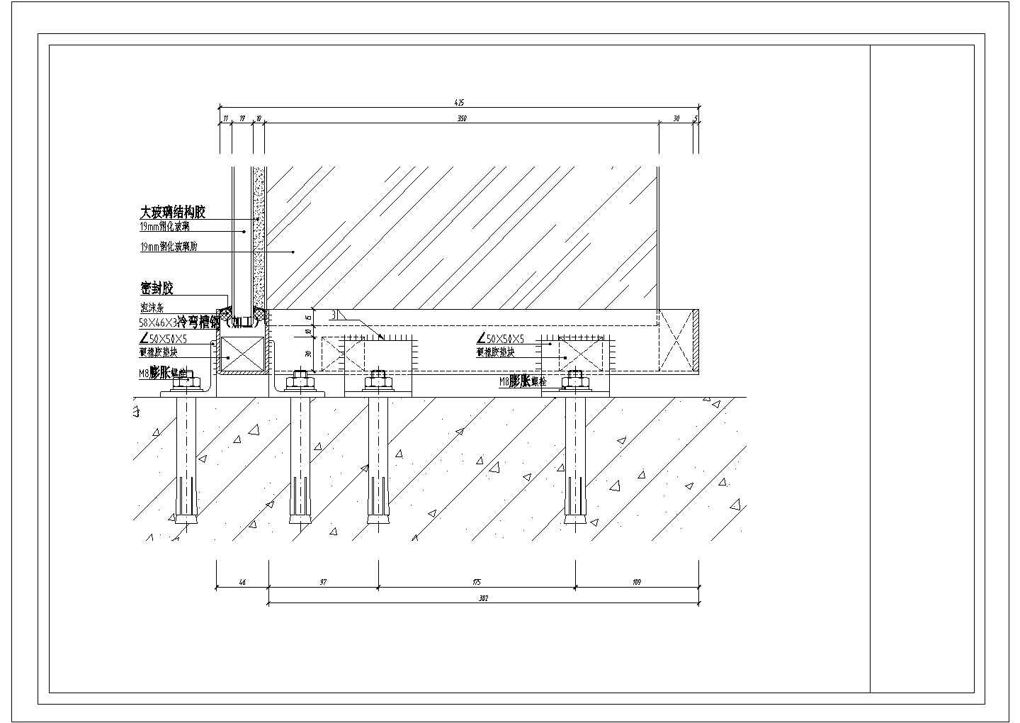 某吊挂节点图CAD平面构造设计图