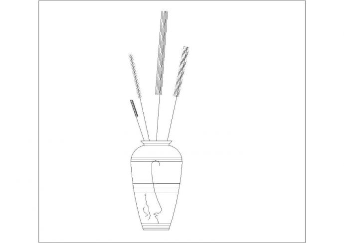 某花瓶花CAD平立面施工设计图_图1
