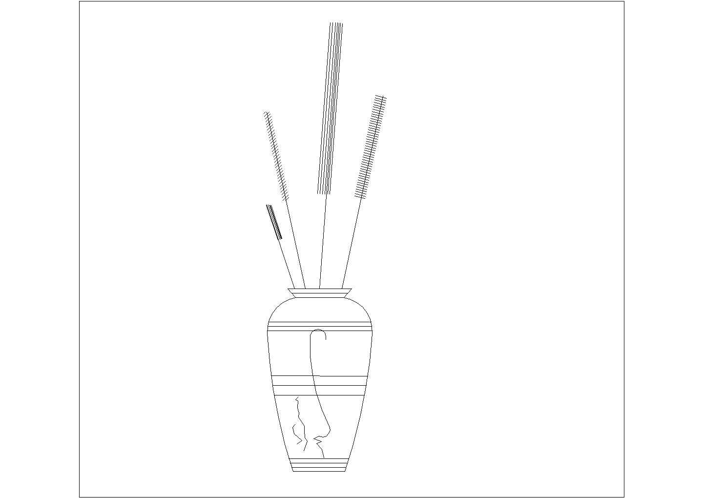 某花瓶花CAD平立面施工设计图