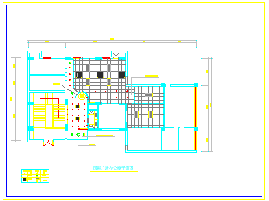 国际广场办公楼室内装修cad设计施工图纸-图二
