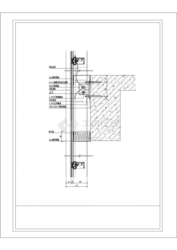 某玻璃幕墙节点图CAD详细构造施工图-图一