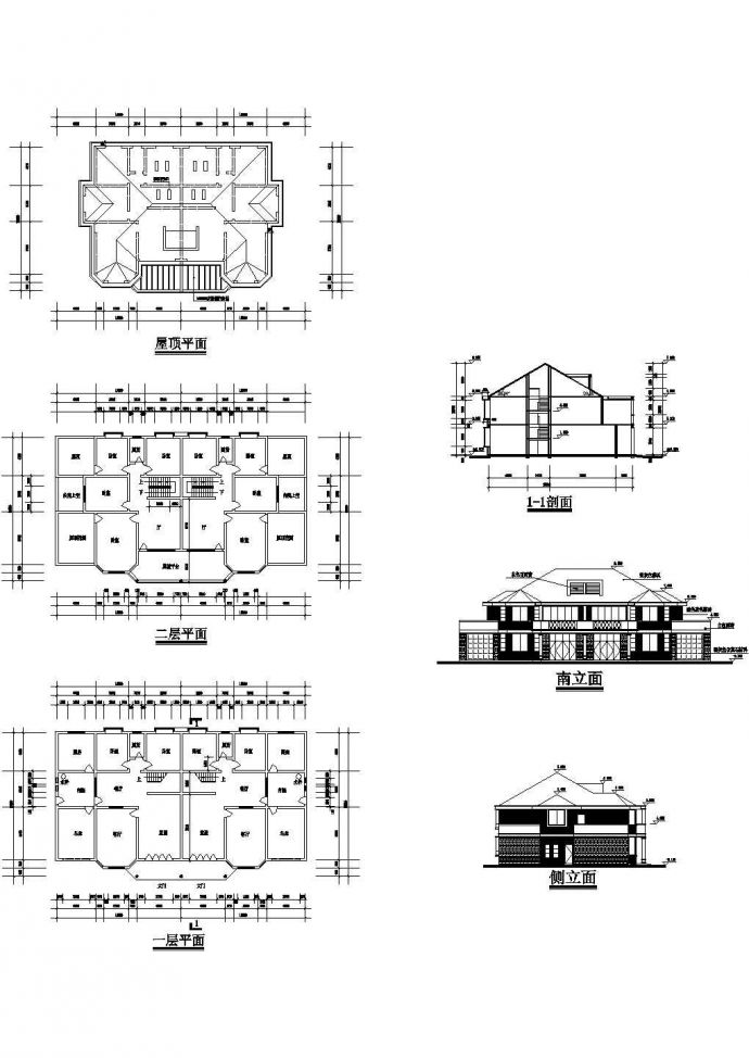 两户双联式别墅建筑设计文本（包含效果图+CAD）_图1
