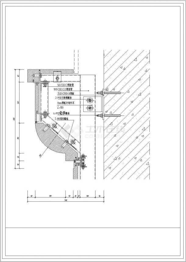 某石材柱节点图CAD施工设计全套图纸-图一