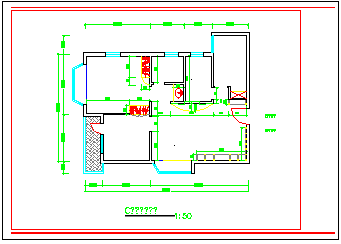 某两室两厅住宅室内装修cad设计施工图_图1
