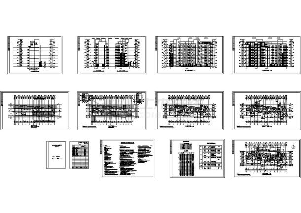 4157平米九层住宅建施cad图，共十二张-图一