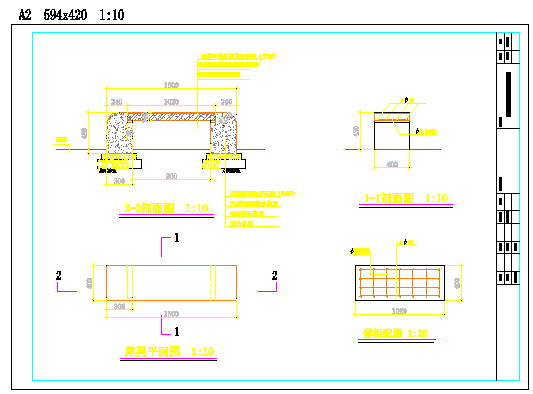 某公园CAD详细节点设计全套坐凳_图1