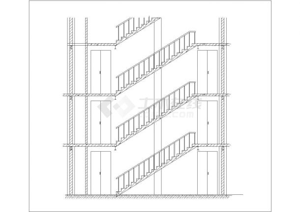 某地下室地上10层钢框架住宅楼梯CAD结构设计详图-图一