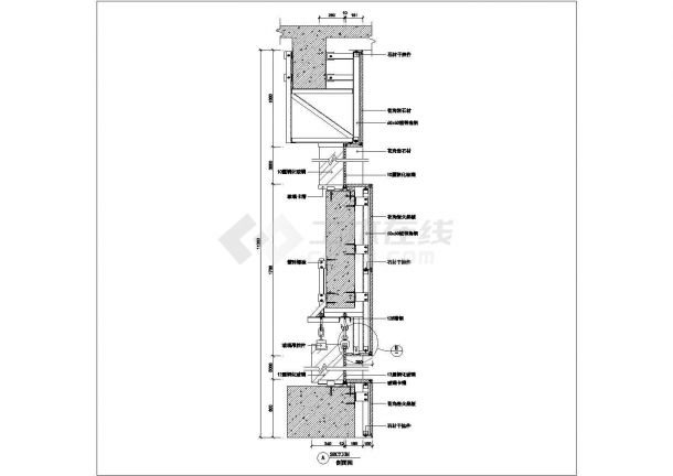  CAD complete plane construction drawing of a stone curtain wall node - Figure 1