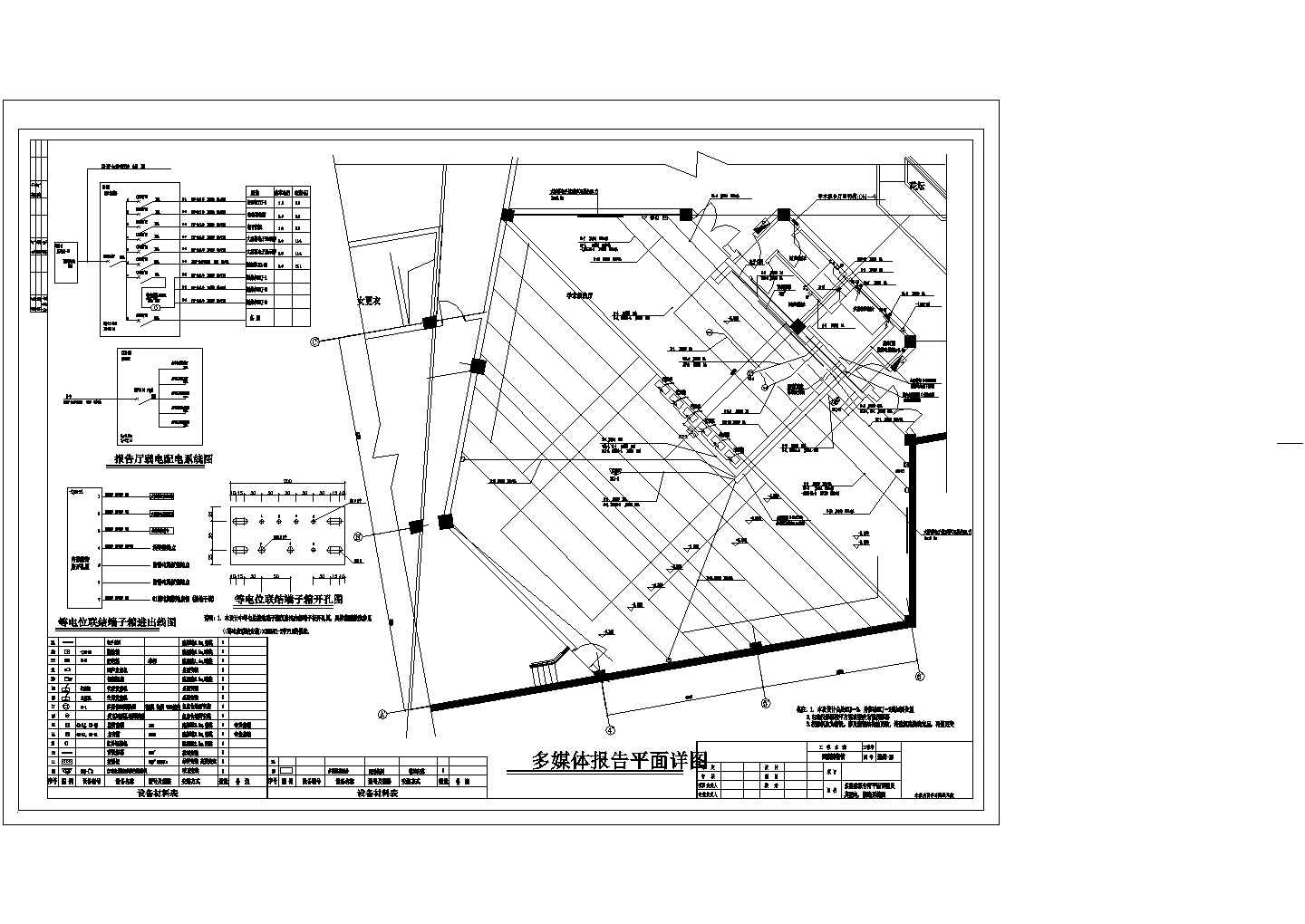 某博物馆电气施工图多媒体会议CAD设计详细平面图