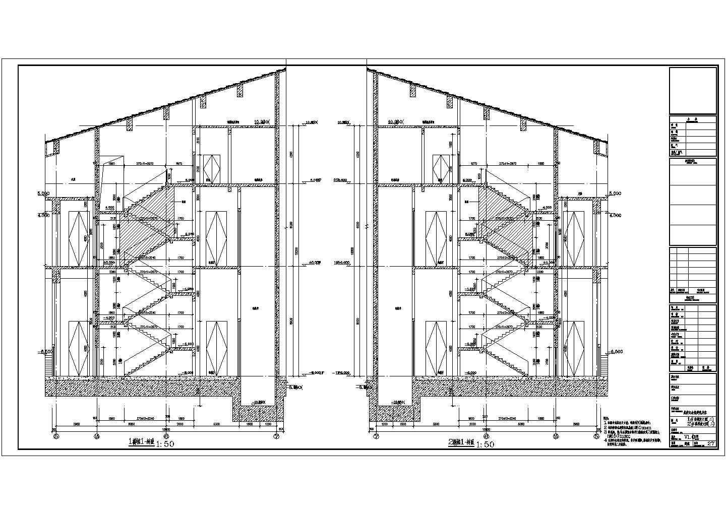 某长126米 宽60米 地下1地上3层17033.19平米战役纪念馆单体建筑CAD施工图楼梯放大图