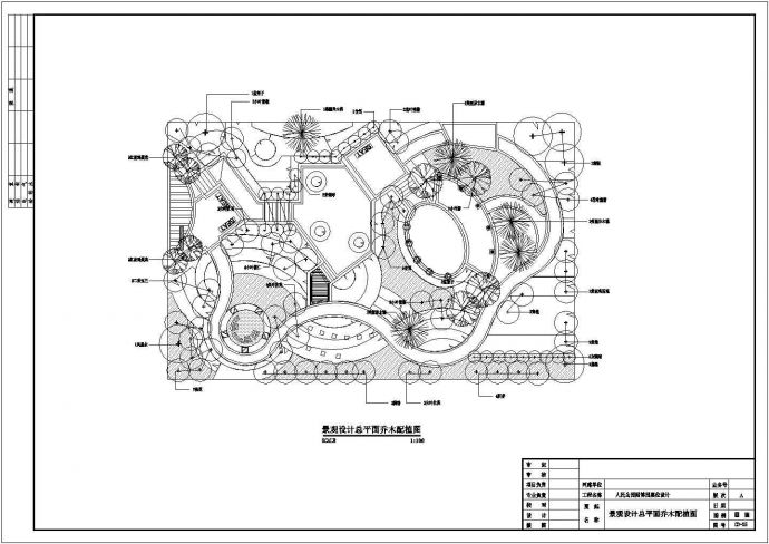 某园林花卉博览会人民公园CAD施工图总平面乔木_图1
