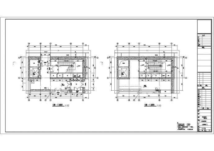 某长126米 宽60米 地下1地上3层17033.19平米战役纪念馆单体CAD平面施工图四层楼梯放大图_图1