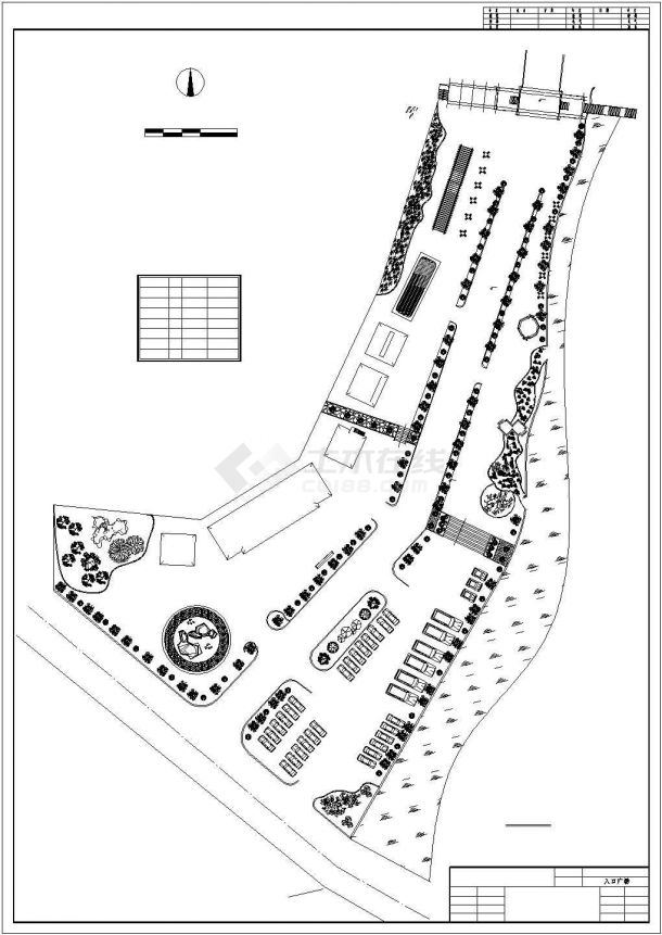风景区入口广场平面规划图设计图cad-图一