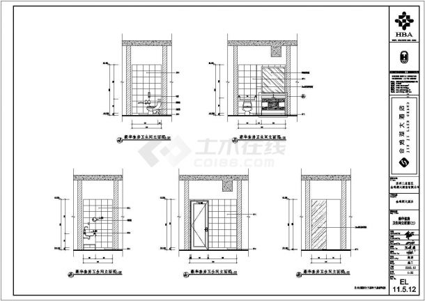 某豪华套房CAD完整建筑构造设计立面图-图一