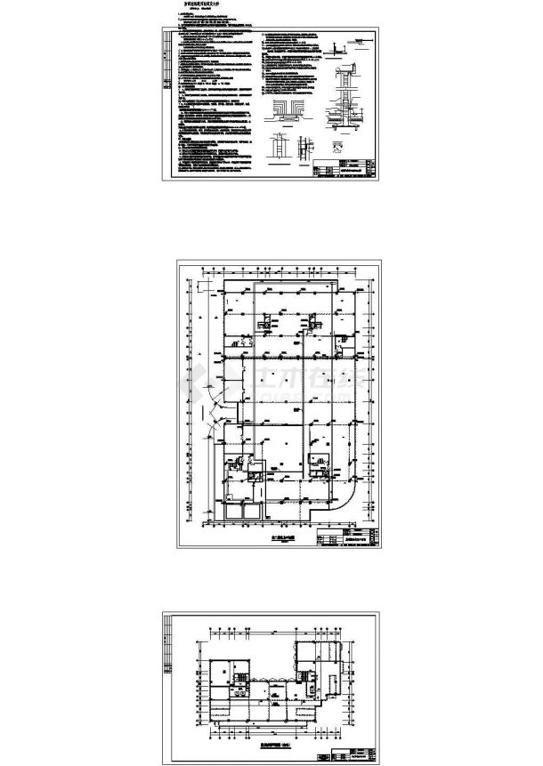 鹏泰国际财富大厦防雷接地工程设计建筑施工cad图，共三张-图一