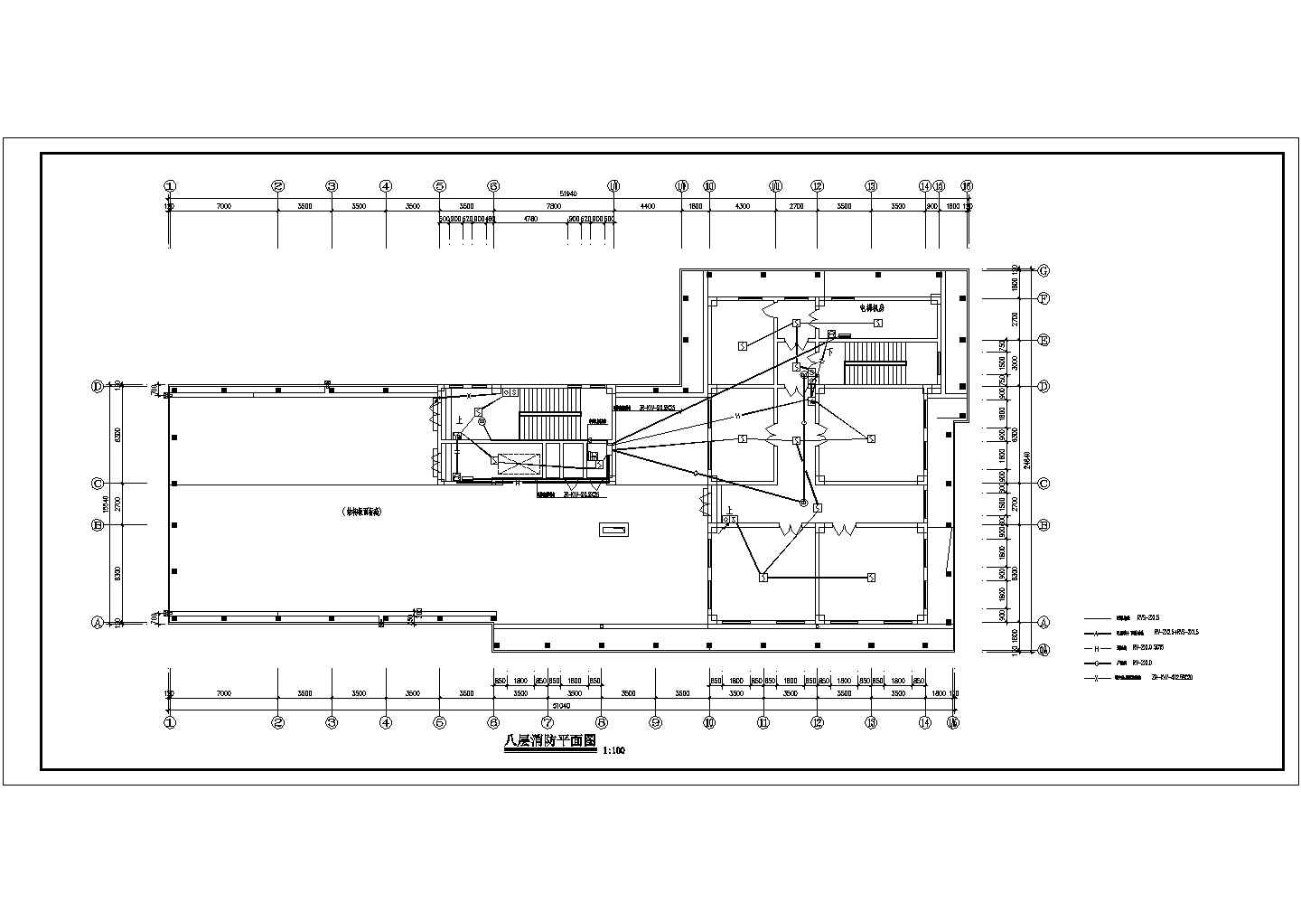 某医院电气消防设计CAD构造完整详细图
