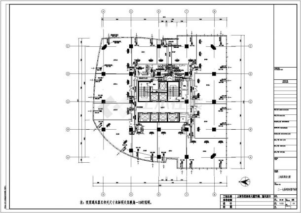 公主岭某小高层商务大厦全套空调及通风系统设计施工CAD图纸-图二