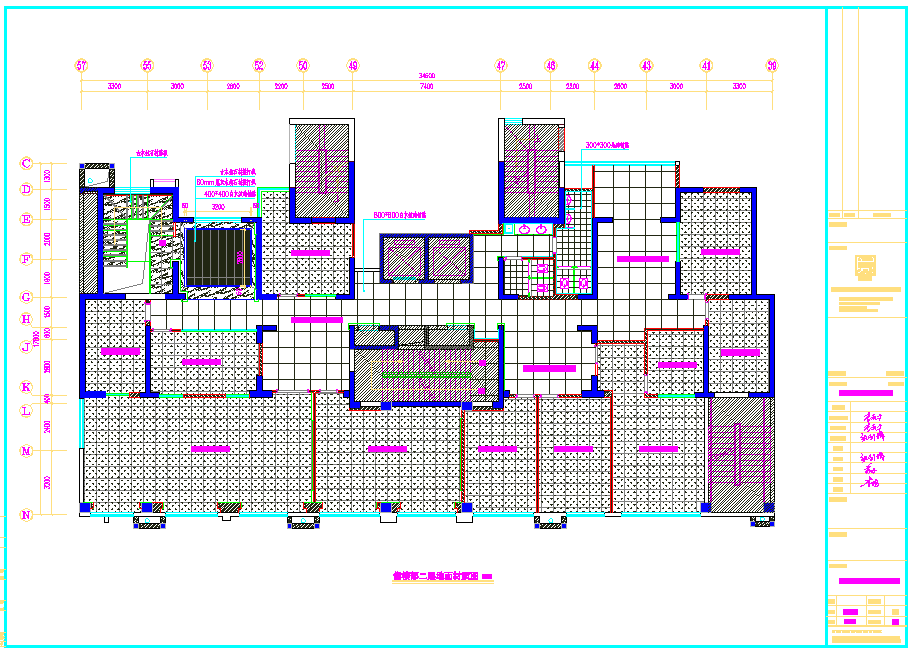 某翡翠城售楼处CAD设计二层施工图