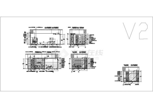 某医疗健康体检VIP室CAD完整节点建筑构造图-图二