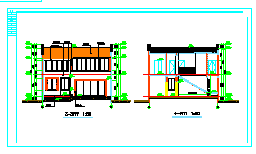 现代式两层四合院CAD建筑设计施工图-图一