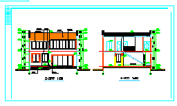 现代式两层四合院CAD建筑设计施工图