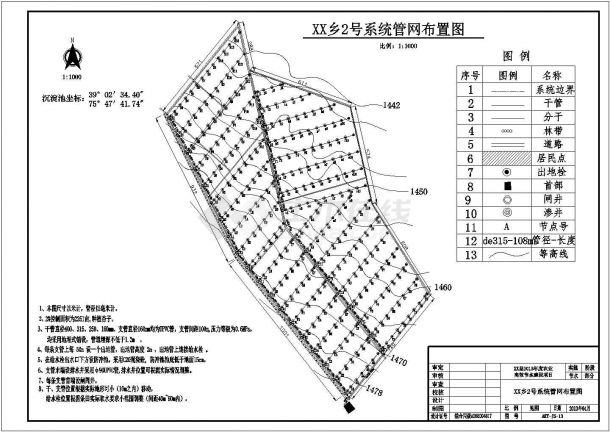 吉林省大安市某2万亩节水灌溉建设项目施工CAD图纸（含低压管道灌结合滴灌）-图二
