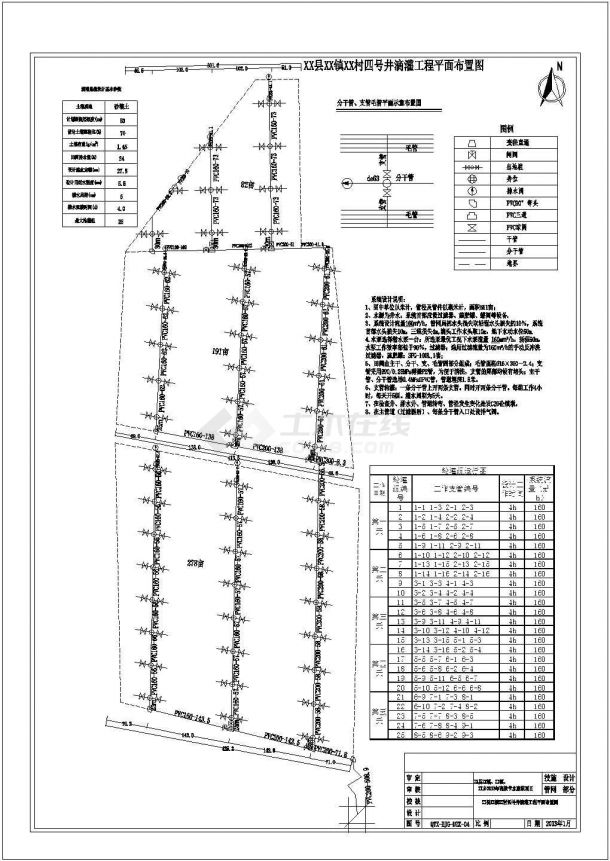 安徽省宿州市某20366亩农业高效节水建设项目施工CAD图纸-图二