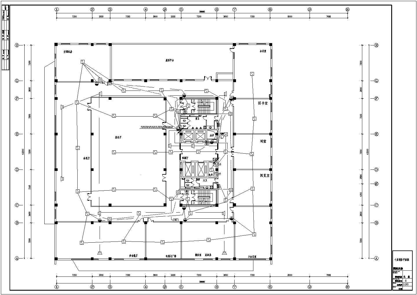 某大医院消防CAD设计电气节点构造系统图