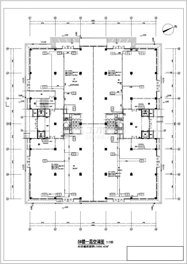 重庆市某商业办公建筑空调新风系统设计施工CAD图纸-图二