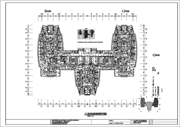 某医院13和14层智能照明CAD电气完整设计施工平面图_图1