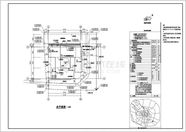 [四川]现代风格多层农贸市场CAD设计建筑施工图总图-图一