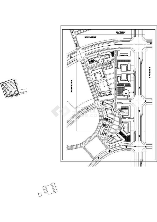 深圳虚拟大学园重点实验室平台大楼设计建筑施工cad图纸-图二
