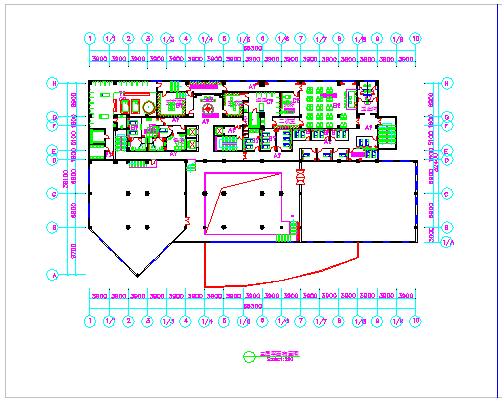 某大酒店全套图3层平面CAD大样构造详细设计图_图1