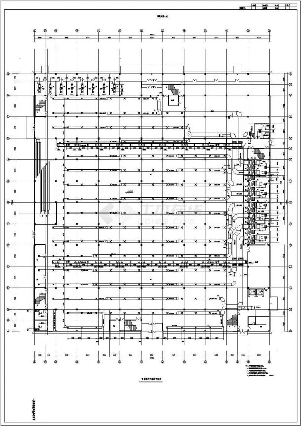 宜昌市某街道大型超市建筑空调通风系统设计施工CAD图纸-图一