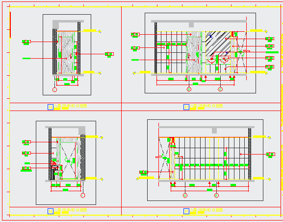 某美容医院施工8层立面CAD详细节点完整图纸_图1