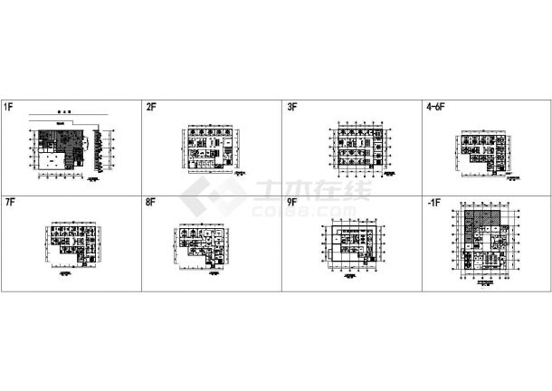 仁济医院综合大楼设计建筑结构施工cad图纸-图一