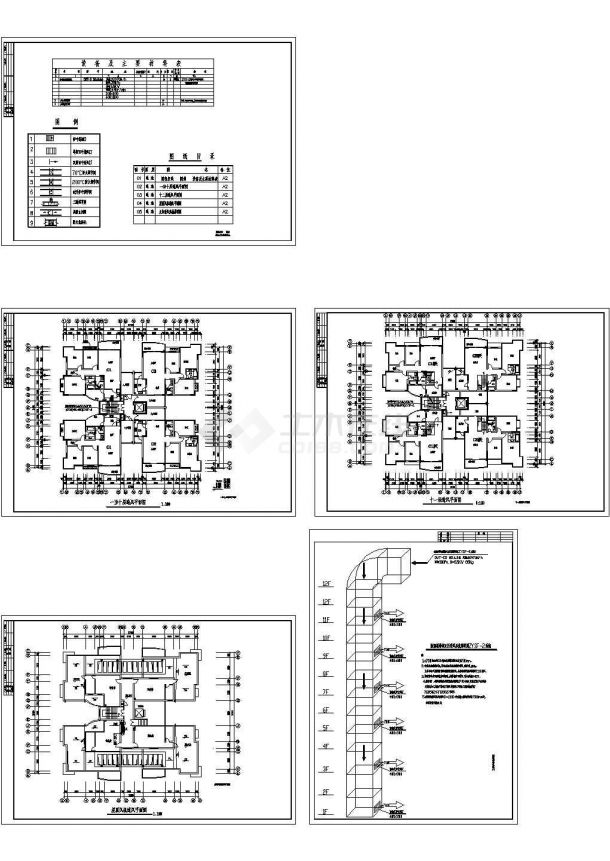 某小区17、20栋楼电气设计施工图纸-图二