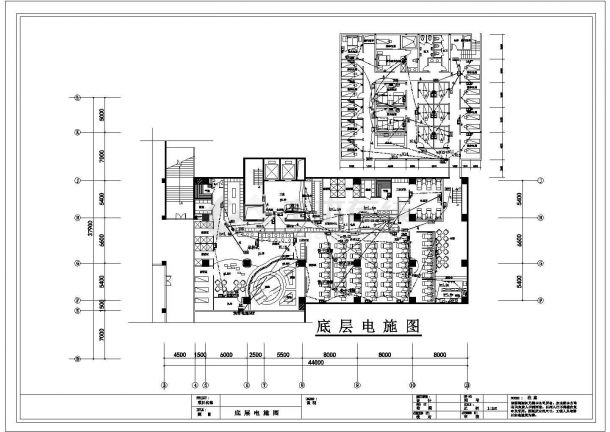 [江西]某四星级酒店桑拿洗浴装修图底层CAD设计平面-图一